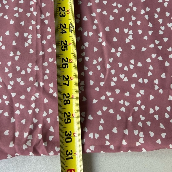 NWT!Pink Heart Print Ruched Short Sleeve Women's Top Size 30 or 6X - Picture 6 of 7